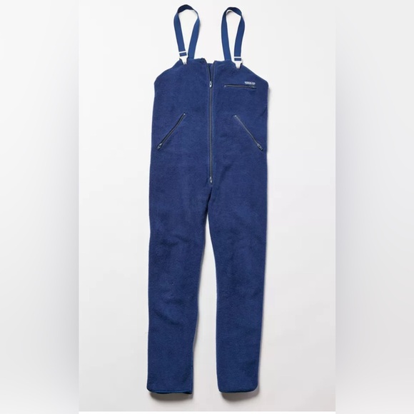 Vintage Patagonia Fleece Bib Overalls Base LayerBlue Size M Made In USA
